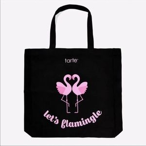 Black Flamingo Summer Tote Canvas Bag